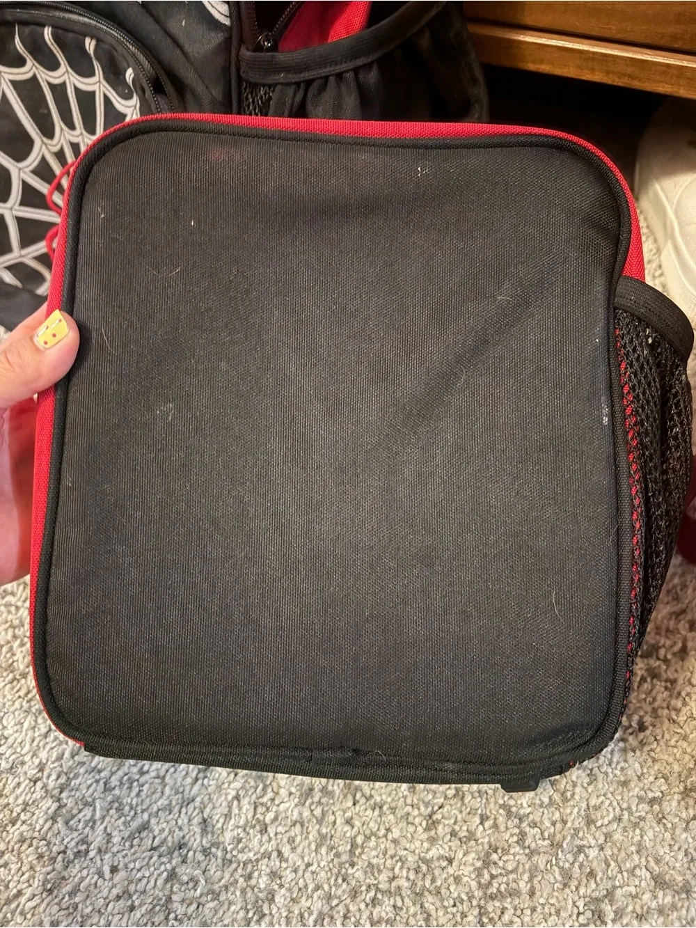 Pottery Barn Kids Red & Black Spider Web Lunch Bag
